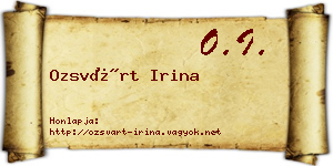 Ozsvárt Irina névjegykártya